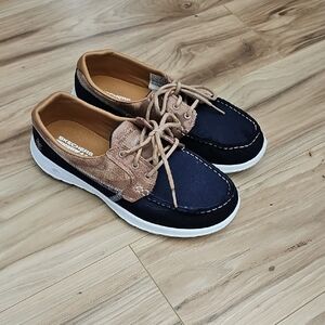 Skechers GOGA MAX  Navy Blue and Brown Casual Shoes